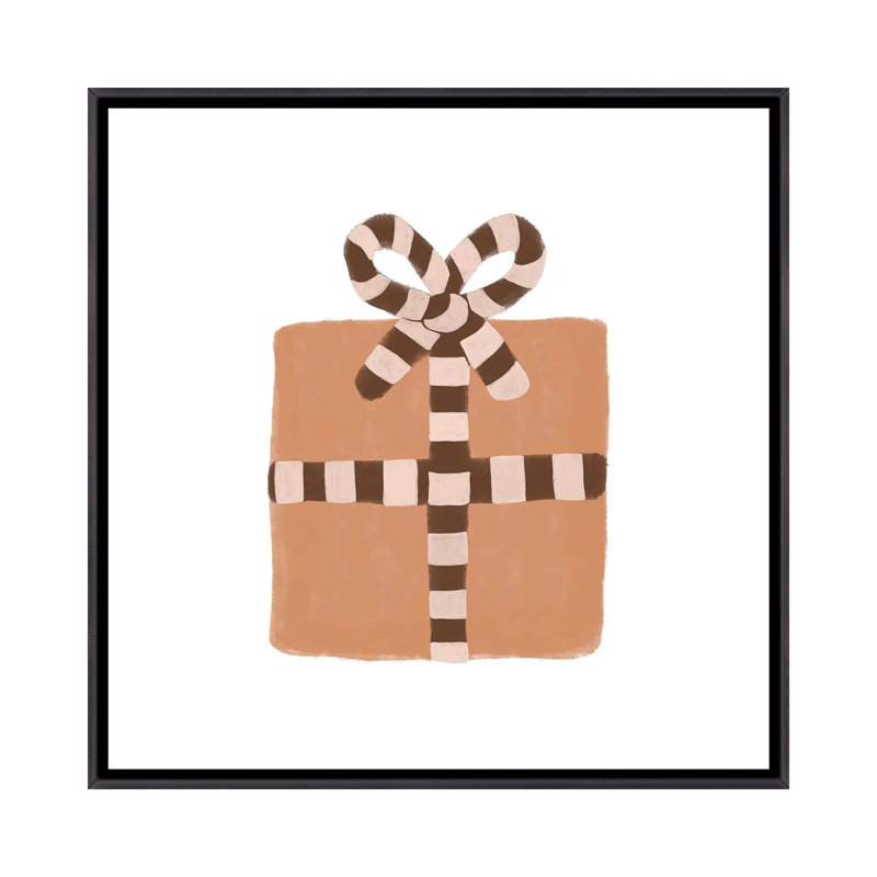 Cadeau de Noël par Orara studio-reproduction d’art, H 26 po x l 26 po x P 1,5 po, Toile avec cadre noir patiné, Pas de tapis