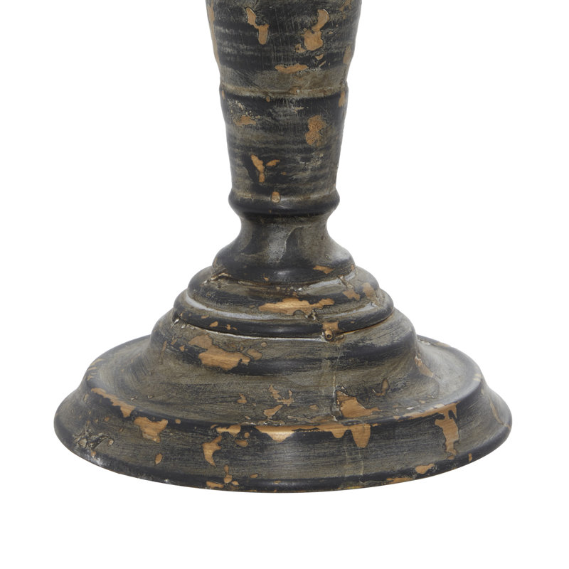 19'' H Metal Tabletop Candelabra, Gray