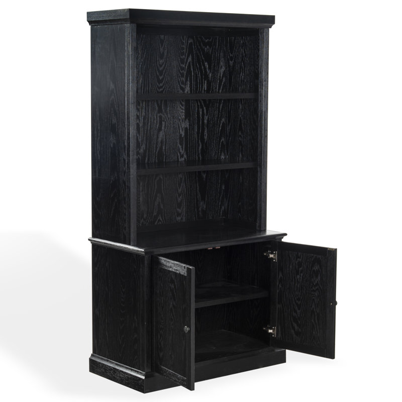Bibliothèque en bois Haylina, Noir