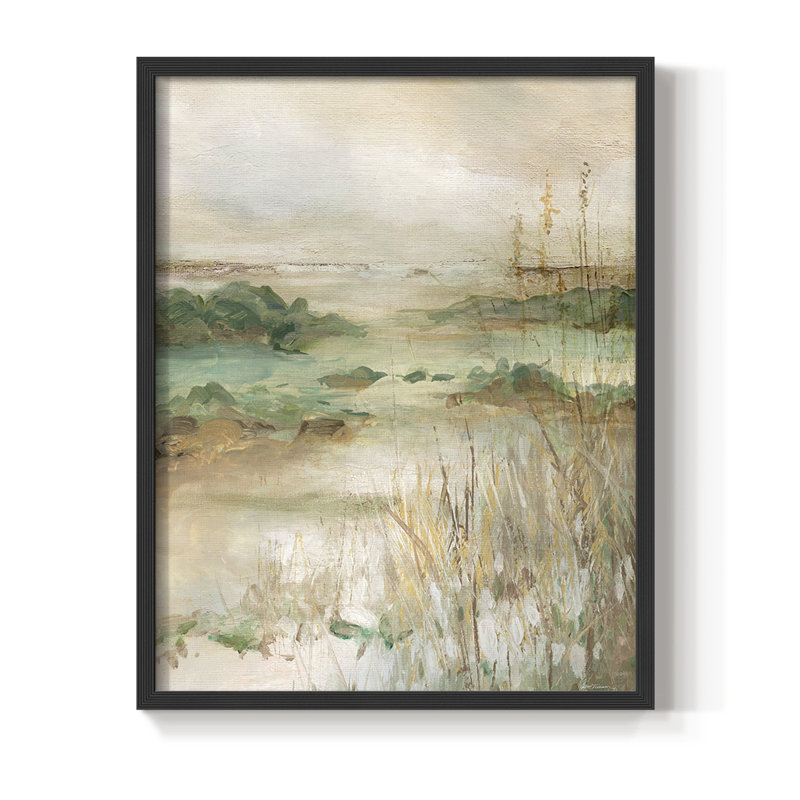 Sandy Seagrass Shores, reproduction encadrée - bois massif, H 30 po x l 24 po, Noir, noir, noir, noir