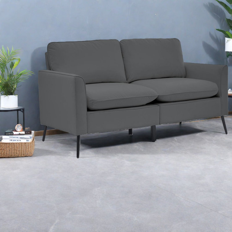 Causeuse compacte et confortable en similicuir moderne pour la maison