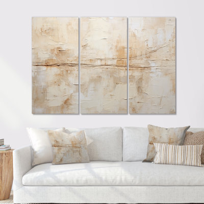 Beige And White Timeless Minimalism - Abstract Wall Decor Set