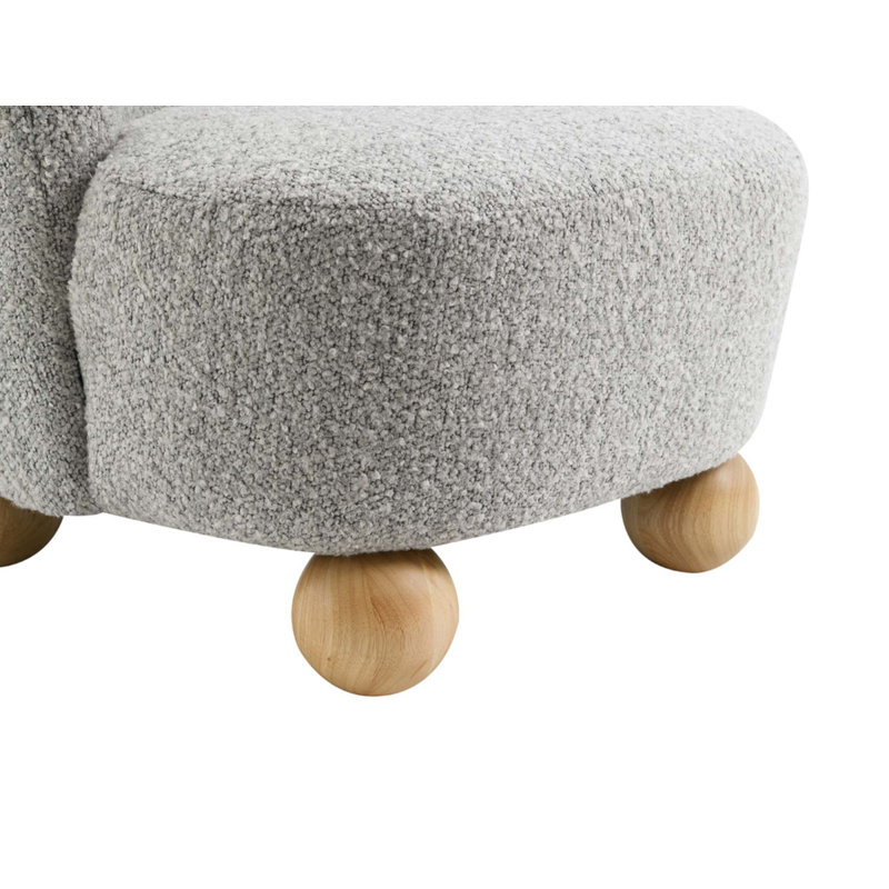 Contemporary Style Accent Chair, Gray, Natural Wood