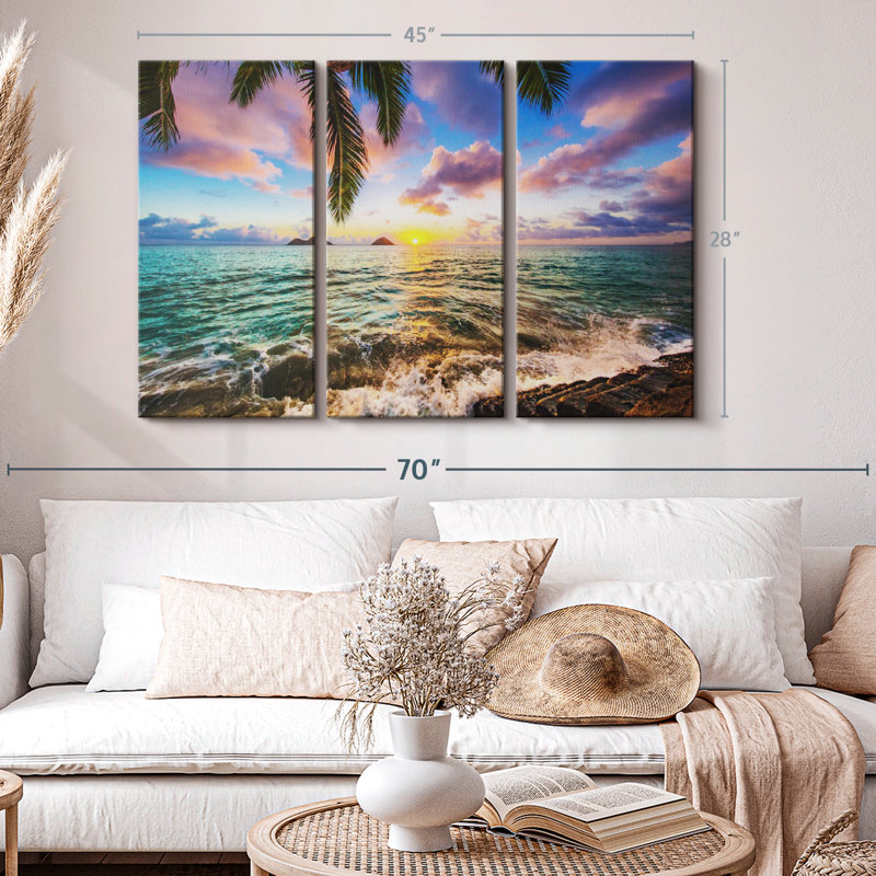 «Lanikai Beach» sur toile, H 45 po x l 28 po