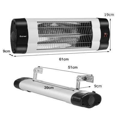Costway 1500W Electric Wall Mounted Space Heater