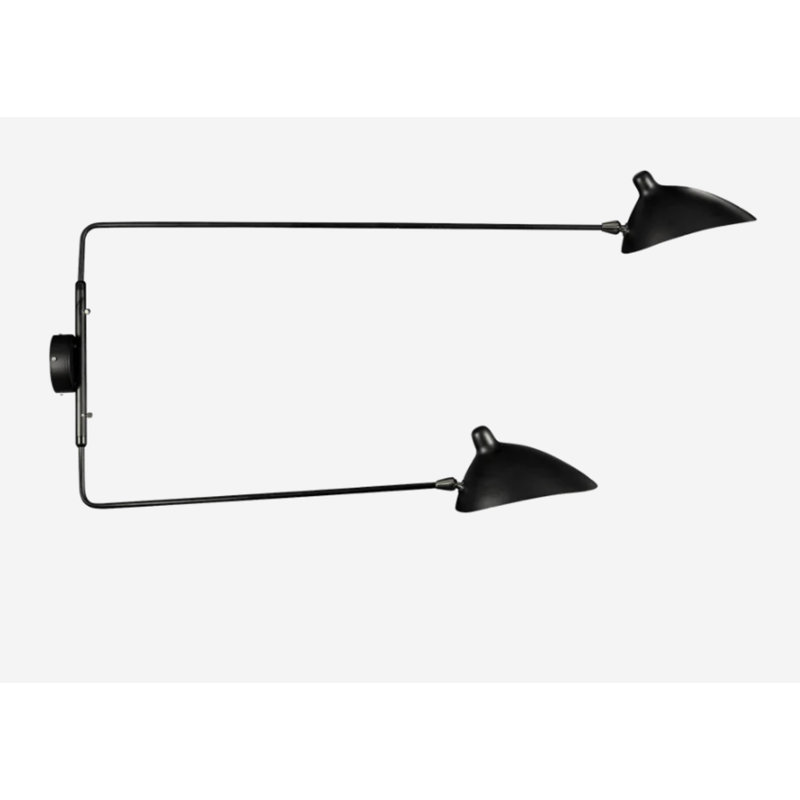 Applique murale à bras 2 lumières Wyndy, Noir