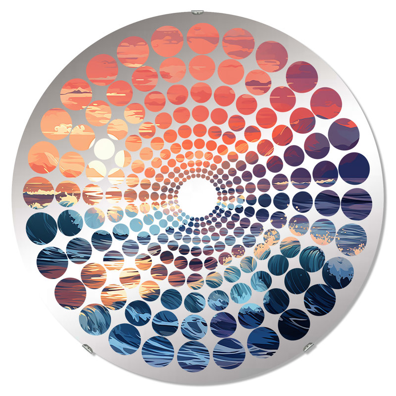 Miroir d'appoint sans cadre Rainbow Beach Sunset III, 31,4 po x 31,4 po