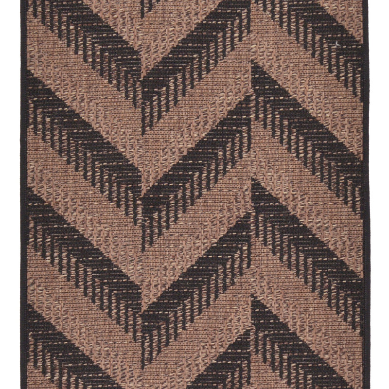 Tapis pour l'intérieur et l'extérieur brun à chevrons Haozhong, Tapis de couloir 2 pi 2 po x 6 pi