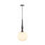 Luminaire suspendu 1 lumière Kate - Laiton brossé avec abat-jour en verre nervuré blanc-478821339-489911511