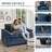 49.5'' W Oversized Premium Chenille Armchair And A Half With Accent Pillow & Removable Cushions-823925342