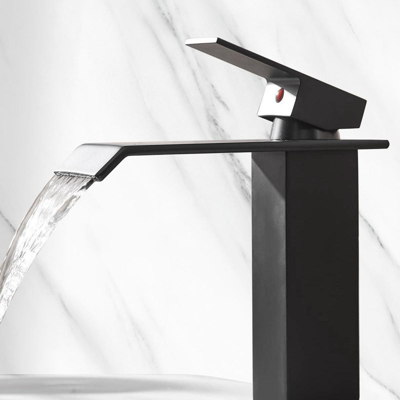 Robinet de salle de bain à un trou, Noir mat