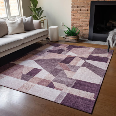 Machine Washable Indoor/Outdoor Wagenen ACN2365 Geometric Rug