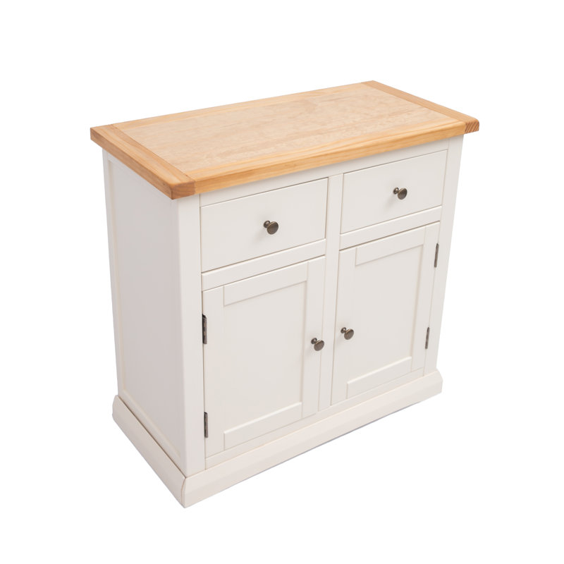 Naugle 84cm Sideboard, Brown/White/Bronze