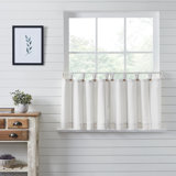 Cumberledge Striped Cotton Tailored 72'' W Cafe Curtain