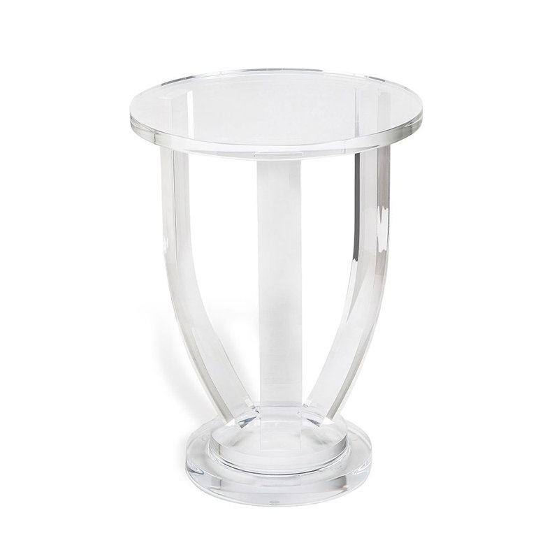 Lila 19" Clear Round Acrylic Pedestal End Table