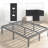 Full Size Black Metal Platform Bed Frame, 18 Inch Heavy Duty Steel Slat Support, No Box Spring Needed, Under Bed Storage Space-107220860
