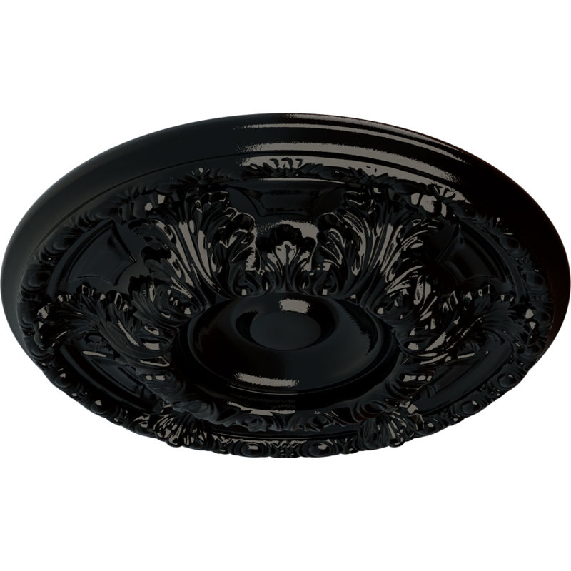 Médaillon de plafond H 2 1/2 po x l 23 3/8 po x P 2 1/2 po Granada, Perle noire, H 19 po x l 19 po x P 2,5 po