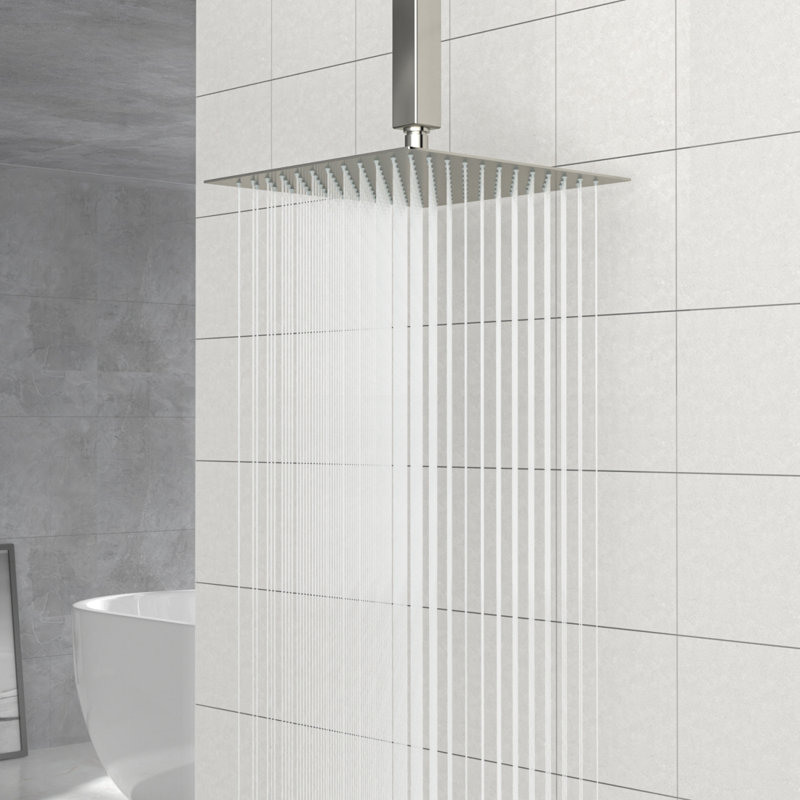 Pomme de douche carrée 10 po, Nickel brossé