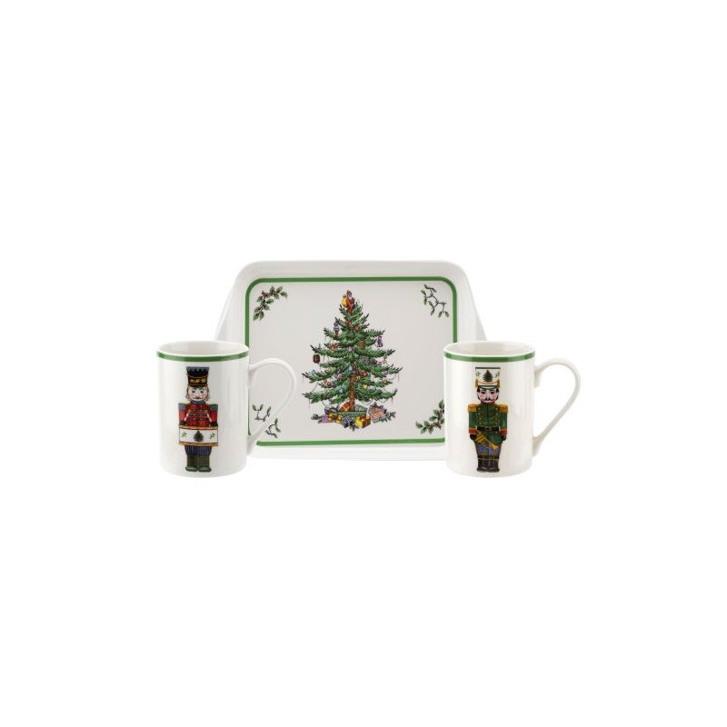 3-Piece Nutcracker Mug & Tray Set