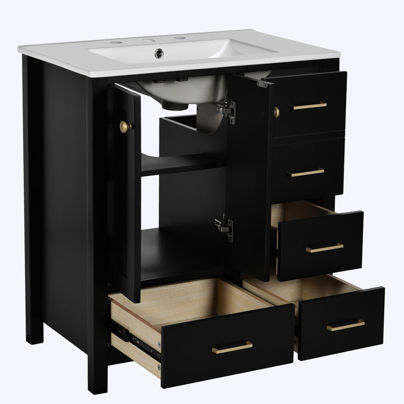 Ensemble de meuble-lavabo avec 4 tiroirs et portes à fermeture douce