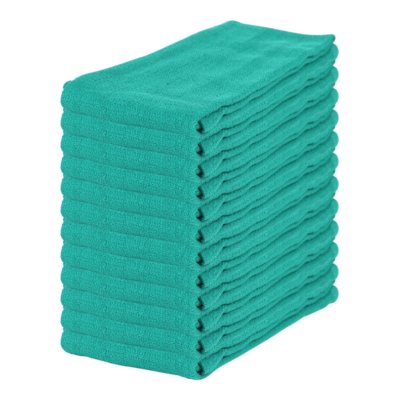 Arkwright 100% Cotton Huck Cleaning Towels 16x26, Green