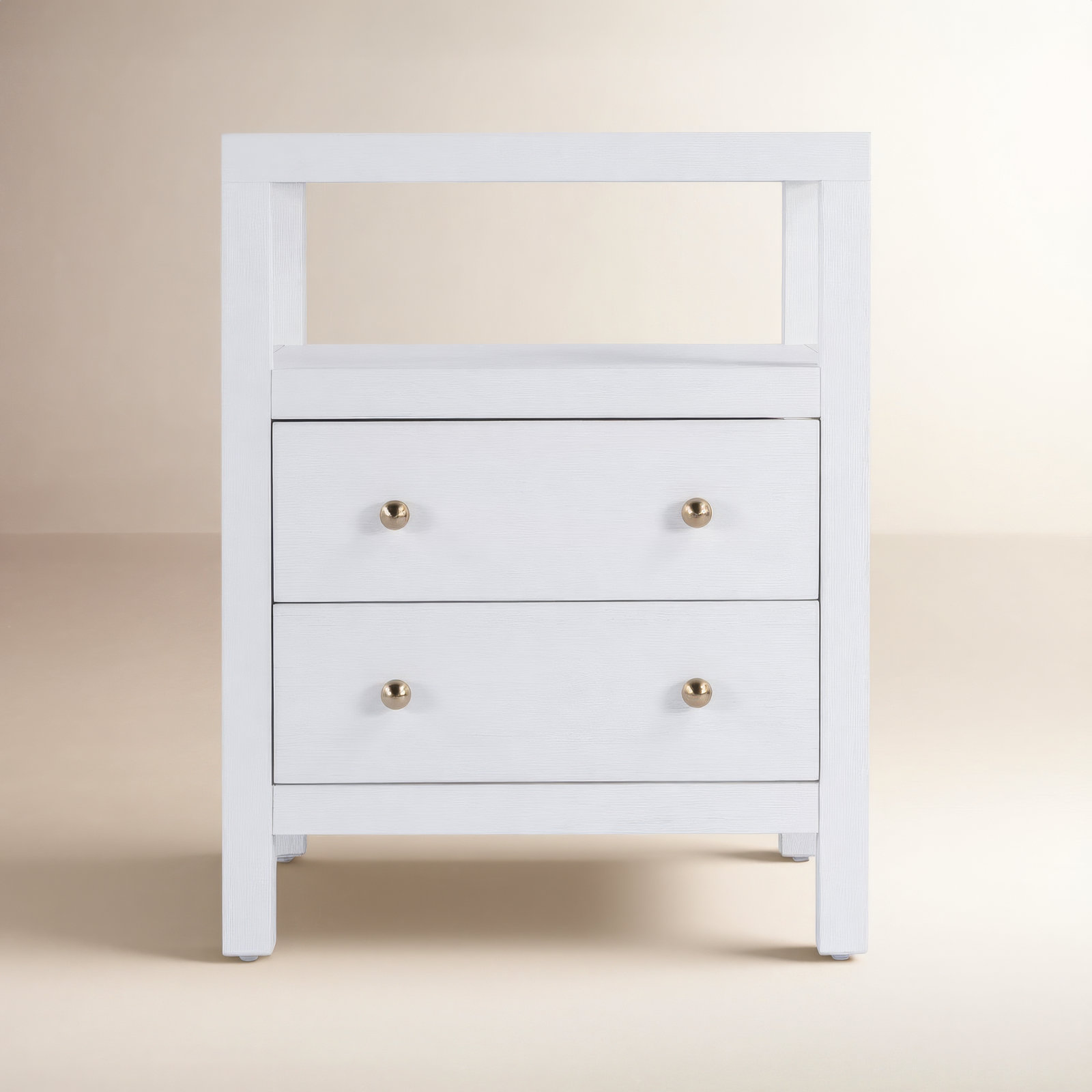 Celine 21" 2-Drawer Nightstand, Textured White