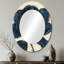 Miroir mural ovale traditionnel bleu doré rose foncé doré-924281783