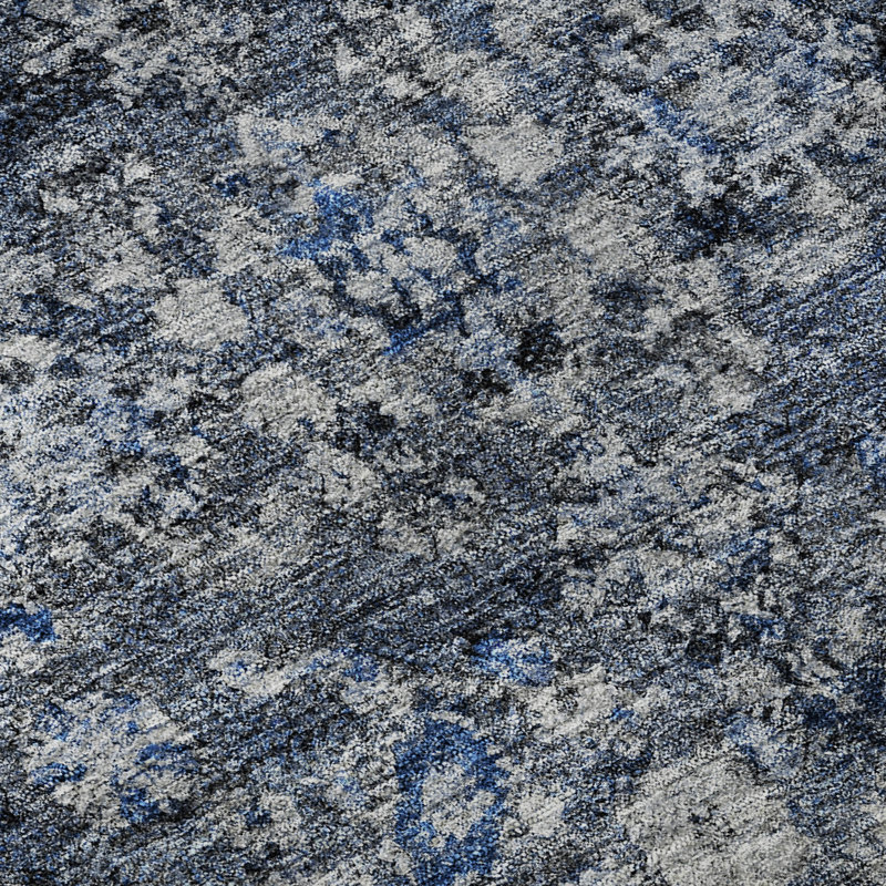 Tapis bleu Cerrito lavable à la machine de qualité supérieure, Rectangle 1 pi 8 po x 2 pi 6 po