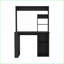 Bureaux avec huche et tablettes | Surface de travail de 38,8 po | Noir | Bois d'ingénierie-121837981