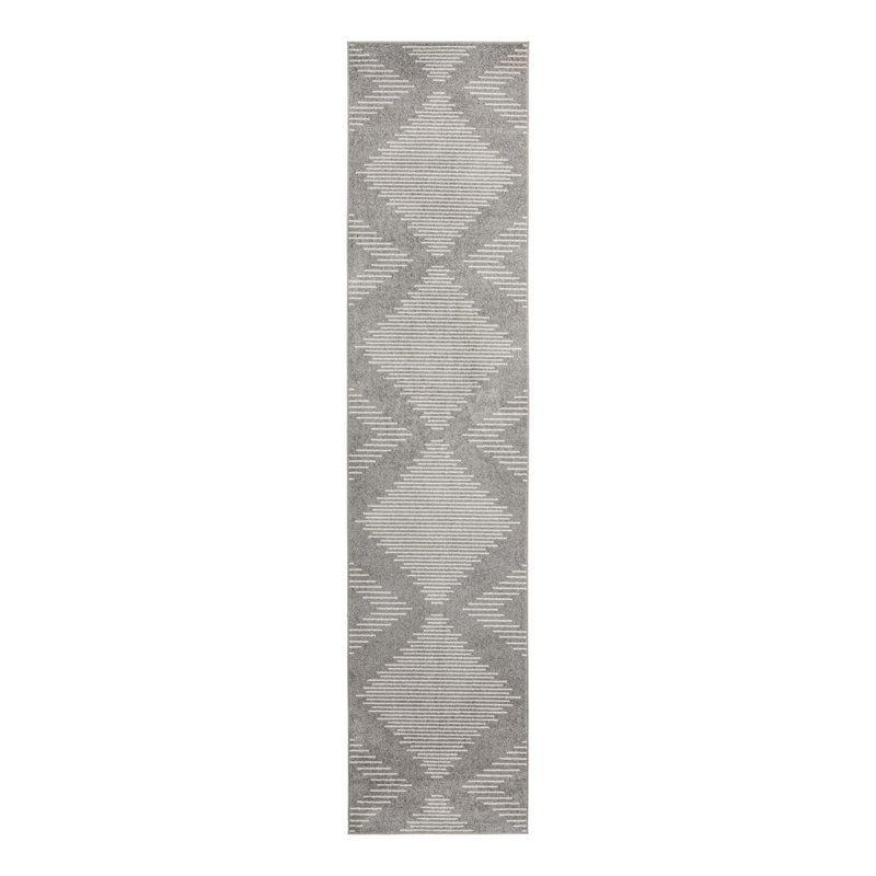 Synthetic Geometric Indoor Rug, Runner 3'3" x 14'1"