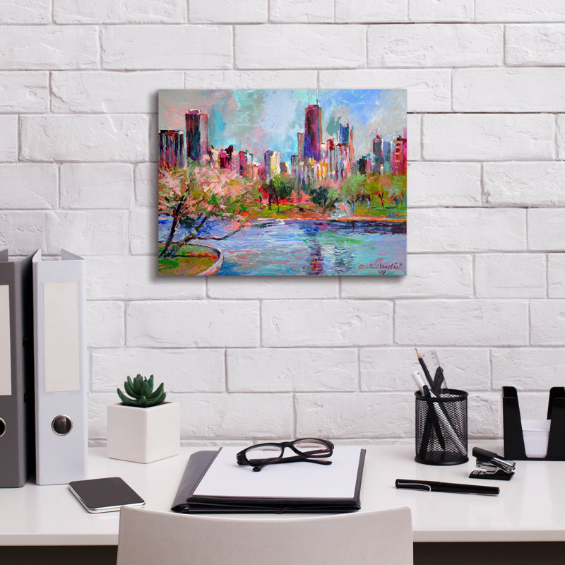 " Cityscape 2 " by Richard Wallich, 12" H x 16" W x 0.75" D