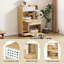 Enceinte pour litière 2 en 1 avec rangement et table d'appoint, finition naturelle
