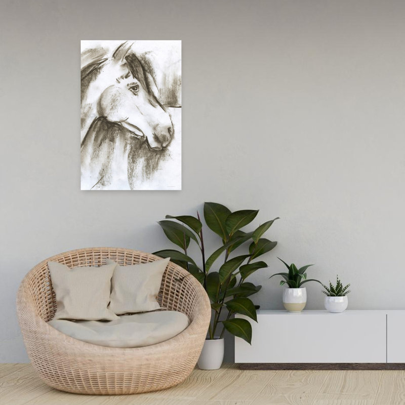 Grand cheval rouge abstrait, art contemporain, H 24 po x l 16 po