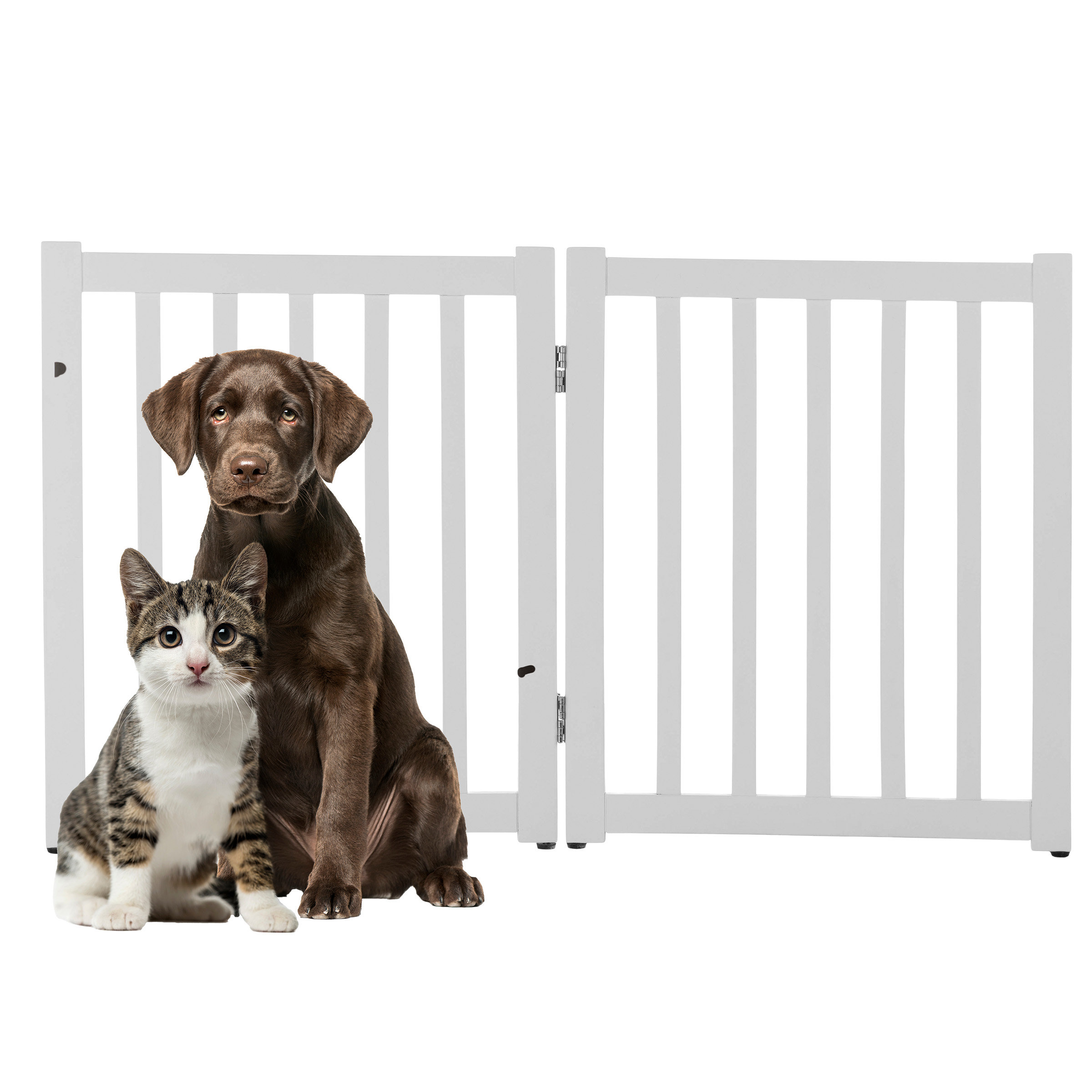 Petmaker Freestanding Dog Gate - 2-Panel Foldable Indoor Pet Fence ...