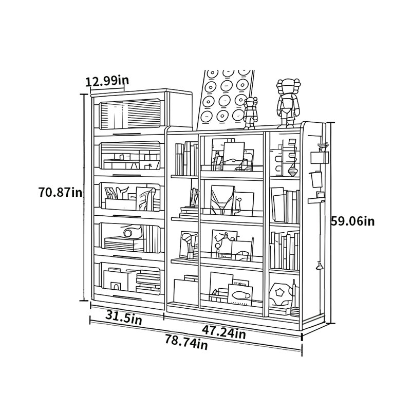 Floor standing bookcase
