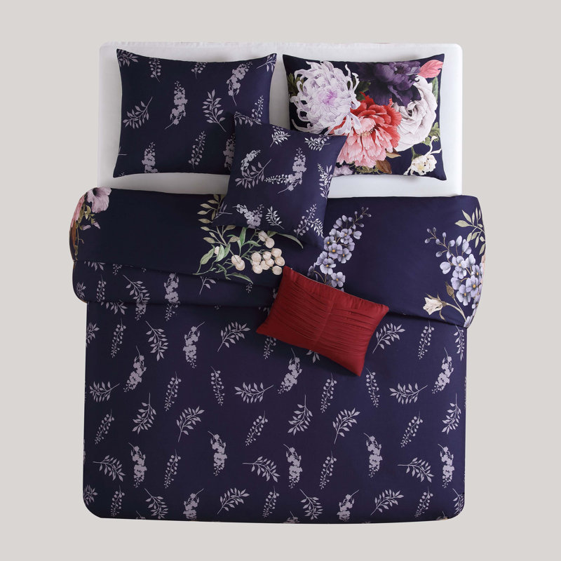 Ensemble d'édredon réversible 100% satin de coton Bebejan, Édredon très grand + 2 taies + 2 coussins décor