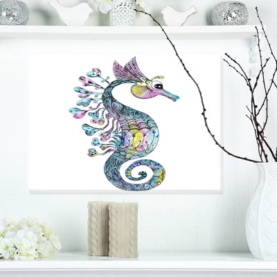 Colorful Seahorse Watercolor - Animal Wall Art