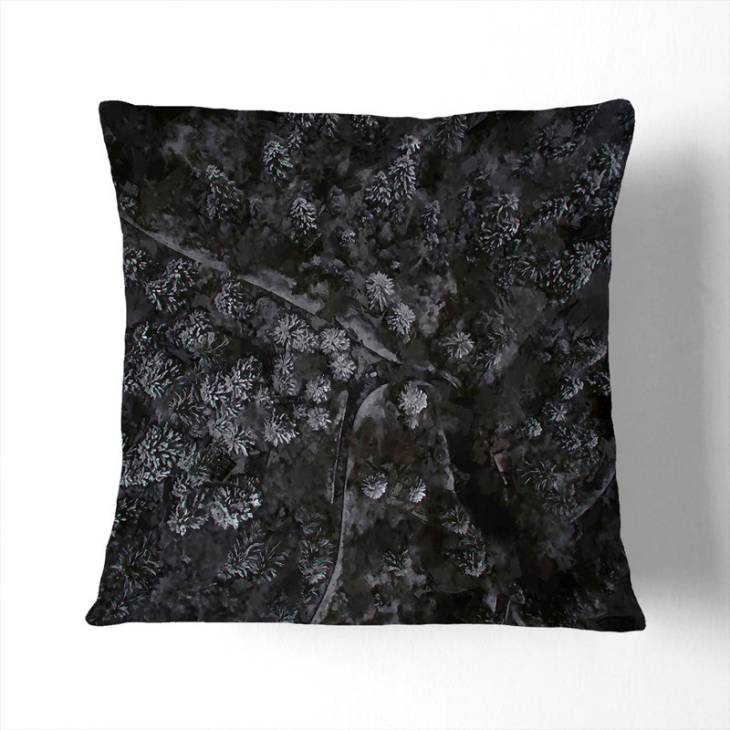 Moody Forest Cushion with Filling, 55cm H x 55cm W x 20cm D, Stone