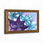 Purple and Teal Glowing Fractal Floral Patterns Canvas Wall Art-133549952