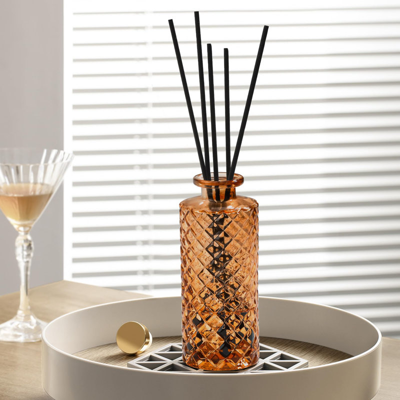 Derick Glass Table Vase, Amber