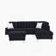 Canapé modulaire avec méridienne réversible, repose-pieds avec rangement, pieds en métal et clous décoratifs, pour un rassemblement familial et une vie confortable-68050512