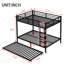 Lit superposé double au-dessus de double avec lit gigogne simple, noir-1598230193
