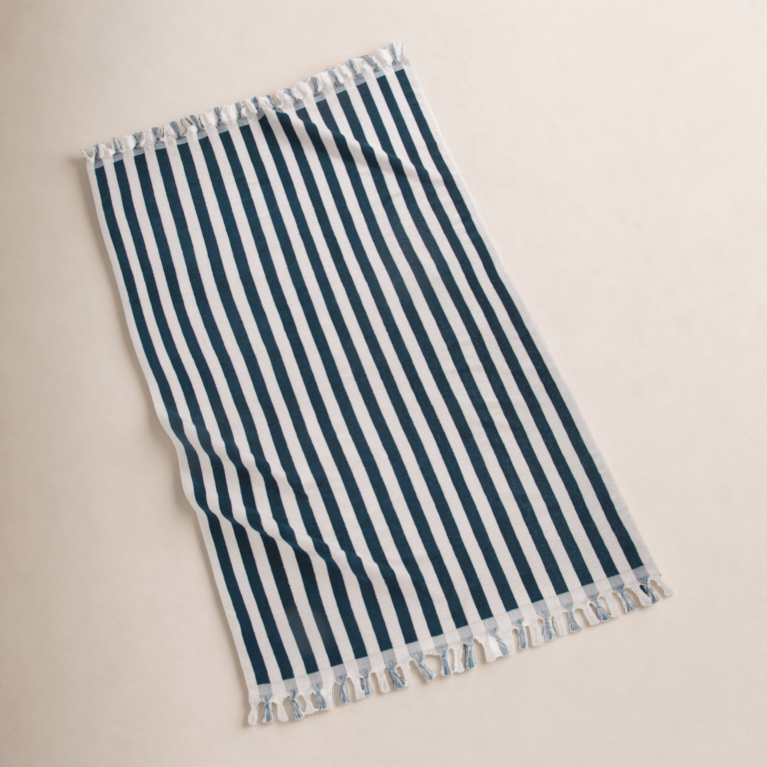 Bernice Striped Cotton Beach Towel, Navy/White