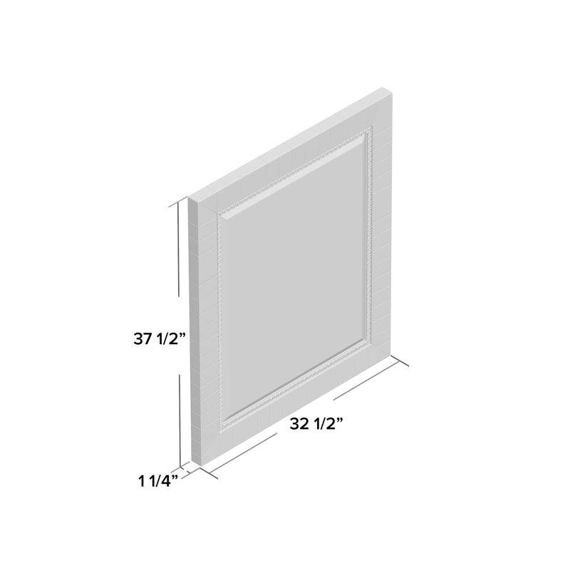 Miroir mural Benito, Ivoire, H 37,5 po x l 33,5 po