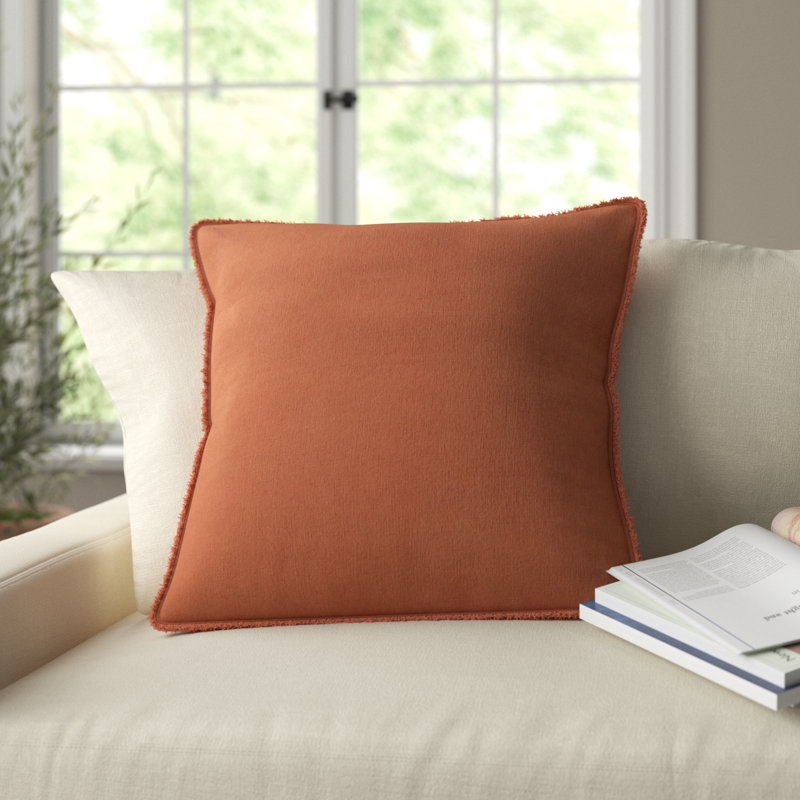 Filia Linen Throw Pillow, Terracotta