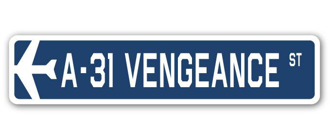 Plaque de rue en aluminium Annetta A-31 Vengeance Air Force, H 7 po x l 30 po x P 1 po