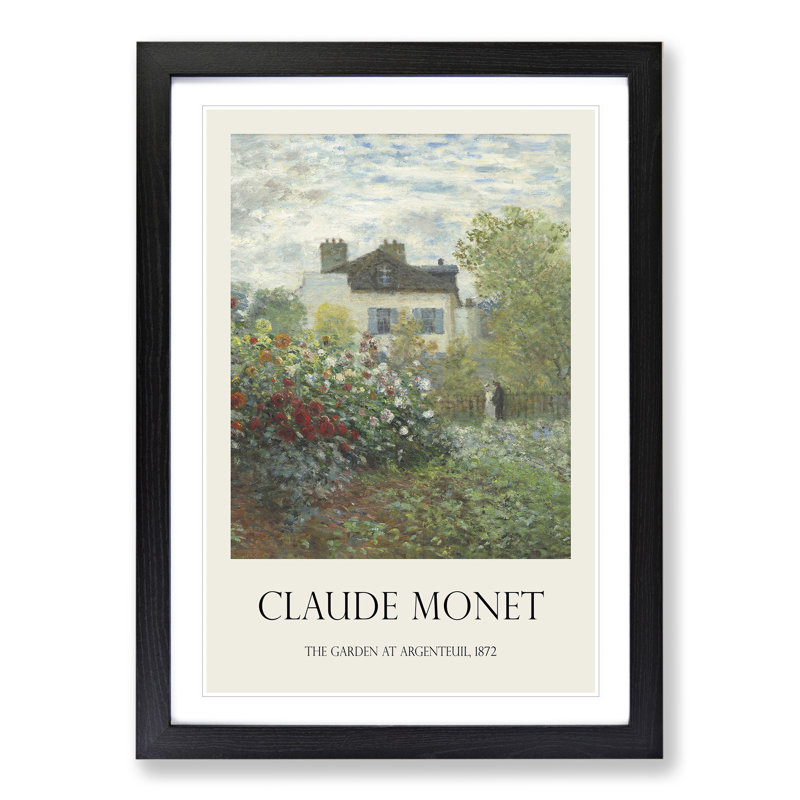 Garden In Argenteuil by Claude Monet - Single Picture Frame Print, Black Framed, 36cm H x 27cm W x 2cm D