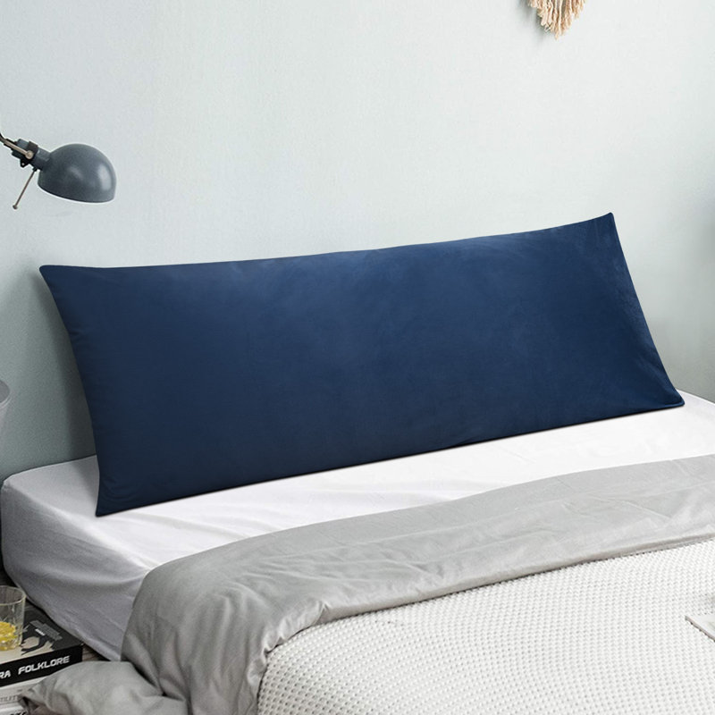 Velvet Zipper Body Pillowcase, Navy Blue