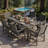 All Weather Outdoor Table and Chairs 7 Pieces Patio Dining Sets Outside Furniture With Umbrella Hole& Aluminum Frame HIPS Modern Patio Dining Set for 6 Person For Outside Backyard/Porch/Deck, 1-Table 6-Chairs, Gray-123192661