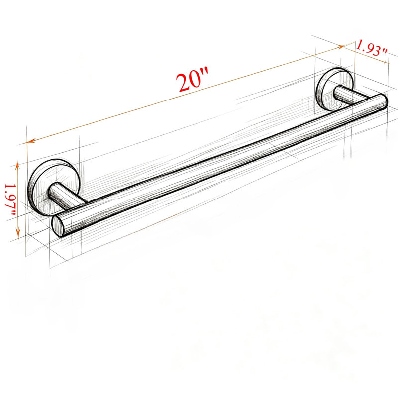 Barre à serviettes en acier inoxydable de qualité supérieure - Porte-serviettes de salle de bain mural robuste avec finition antirouille et conception sans couture pour les maisons modernes
